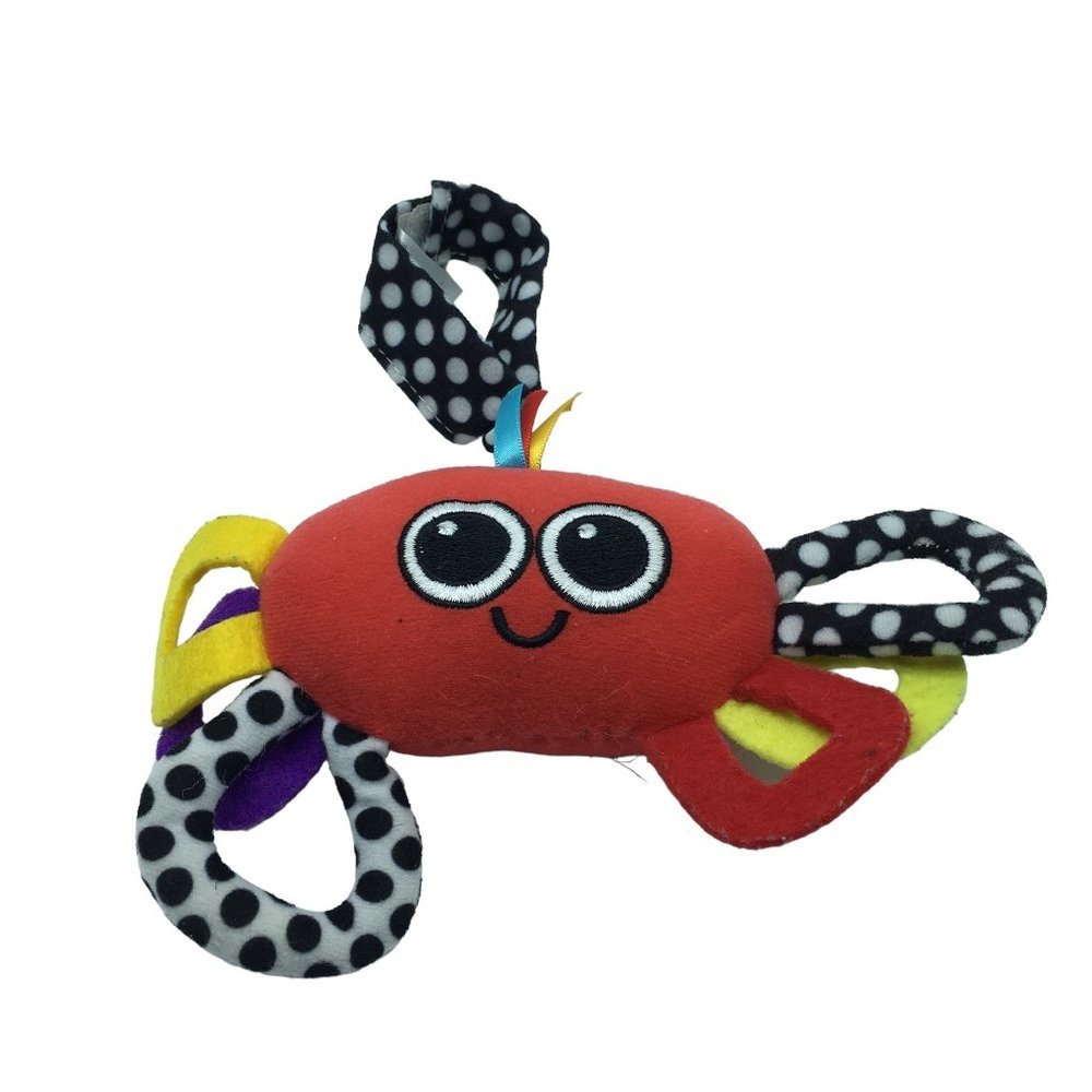 Sassy Infant Baby Toddler Crab Plush Noise Stuffed Animal Chime Jitter Toy 7"